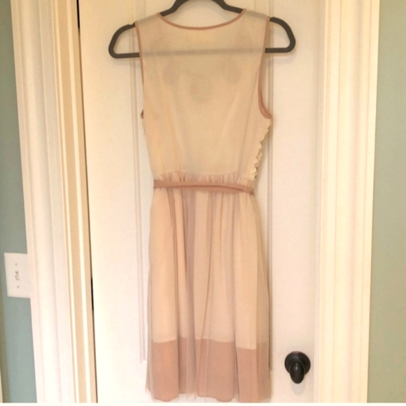 NWT A'Reve 3D Beige Pink Spring Flower Dress - size Large - Picture 2 of 13